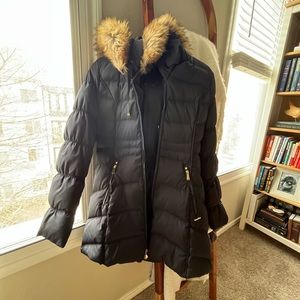 Navy puffer coat